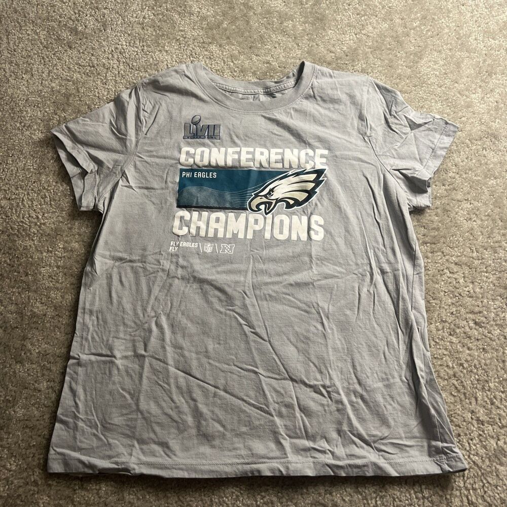 Nike Philadelphia Eagles NFL NFC Champions Gray T-Shirt Women's XL